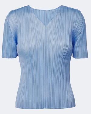 Pleats Please Issey Miyake Monthly Colors: August Pleated Top - Blue
