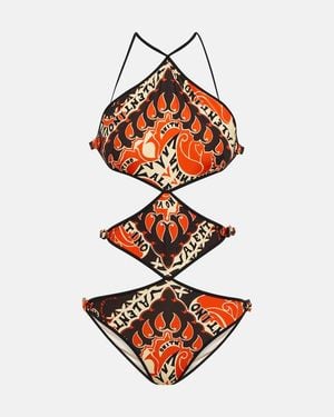 Valentino Mini Bandana Halterneck Swimsuit - White