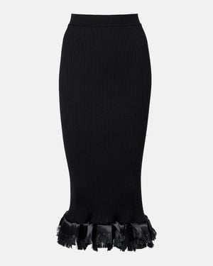 FFORME Falda Midi Riley En Mezcla De Lana - Negro