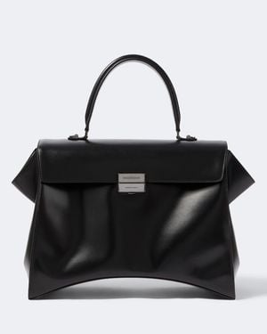 Balenciaga Henkeltasche Hourglass Avenue Medium Aus Leder - Schwarz
