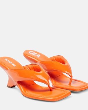 Gia Borghini Gia 6 Leather Thong Sandals - Orange