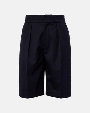 Victoria Beckham High-Rise Bermuda Shorts - Blue