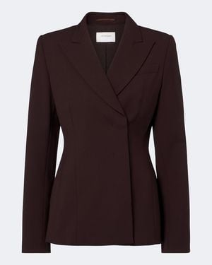 Sportmax Double-Breasted Wool-Blend Blazer - Brown