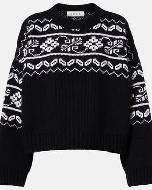 Rohe Fair Isle Wool Jumper - Black