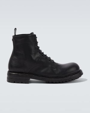 Dolce & Gabbana Dg Leather Combat Boots - Black
