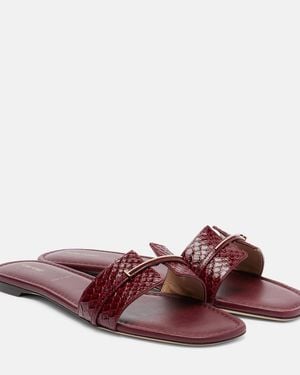 Tom Ford Julianne Croc-Effect Leather Slides - Purple
