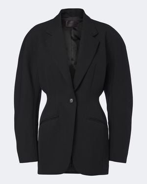 Mugler Blazer Grain De Poudre Aus Schurwolle - Schwarz