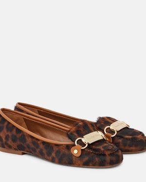 See By Chloé Signature Calf Hair Ballet Flats - Brown