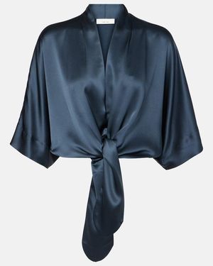 The Sei Bluse Aus Seidensatin - Blau