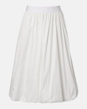 Bananhot Alba Cotton Poplin Midi Skirt - White