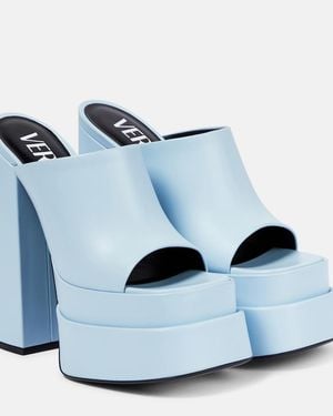 Versace Plateau-Pantoletten Aus Leder - Blau
