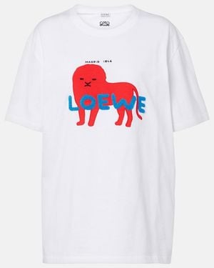 Loewe Bedrucktes T-Shirt Aus Jersey - Weiß