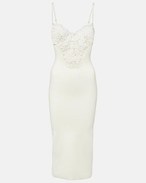 Galvan London Sculpted Spiral Midi Dress - White