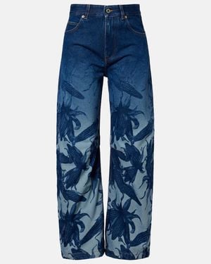 Loewe Paula's Ibiza – Jeans Barrel Con Stampa - Blu