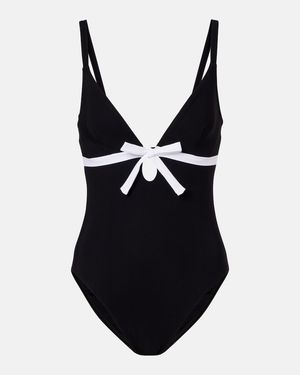Karla Colletto Lenora Bow-Detail Swimsuit - Black