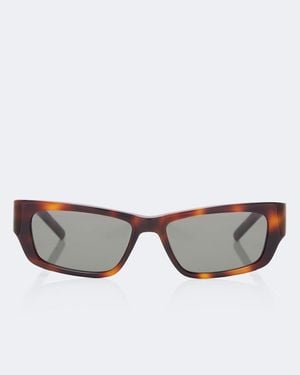 Saint Laurent Jazz Rectangular Sunglasses - Brown