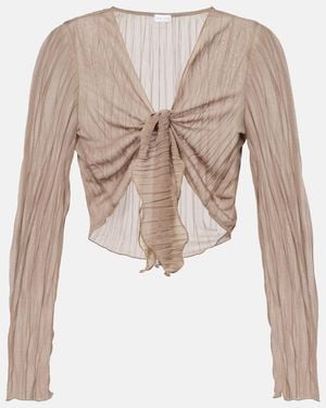 JADE Swim Dania Sheer Crop Top - White