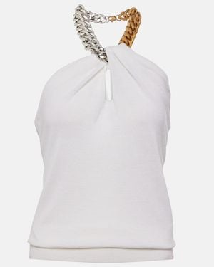 Stella McCartney Embellished Halterneck Wool Top - White