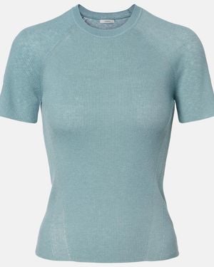 JOSEPH T-Shirt Belarb Aus Rippstrick - Blau