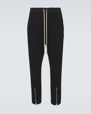 Rick Owens Tecuatl Cotton Jersey Terry Joggers - Black