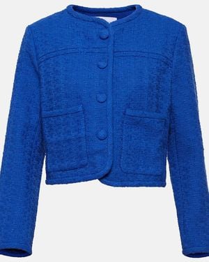 Proenza Schouler Label Cropped Tweed Jacket - Blue