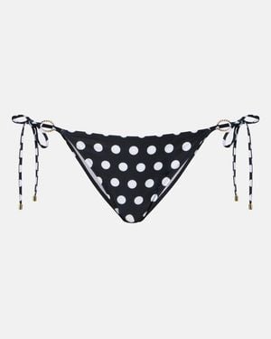 Alexandra Miro Alex Polka-Dot Bikini Bottoms - White