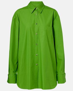 KHAITE Newton Cotton Poplin Shirt - Green