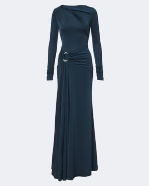 Rebecca Vallance Kiana Draped Gathered Jersey Gown - Blue