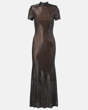 Self-Portrait Embellished Midi Dress - Metallic