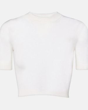 Alaïa Cropped Cashmere Top - White