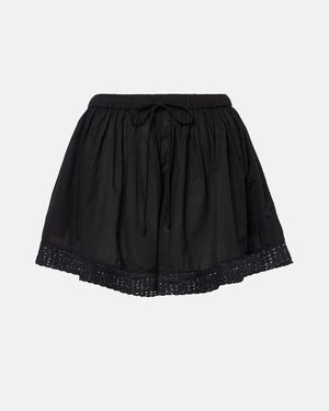 Ulla Johnson Shorts Isla Aus Baumwolle - Schwarz