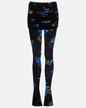 Blumarine Floral Jersey Leggings - Blue