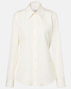 Tod's Belted Cotton Poplin Shirt - White