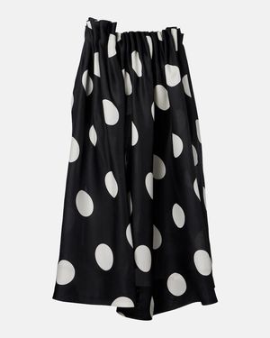 KHAITE Riley Polka-Dot Silk Maxi Skirt - Black