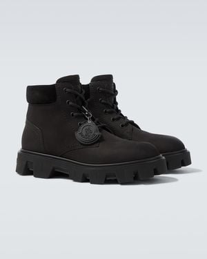 Moncler Peak City Suede Ankle Boots - Black