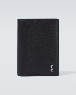 Saint Laurent Cassandre Leather Bifold Wallet - Black