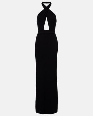 Nili Lotan Lita Cutout Halterneck Jersey Gown - Black