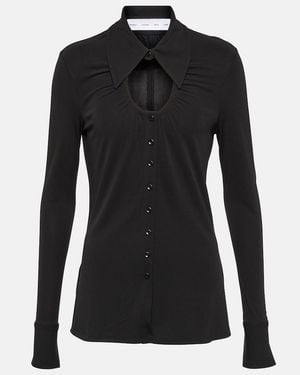Proenza Schouler Label Cutout Jersey Top - Black