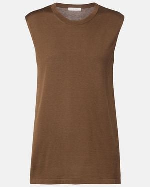 The Row Omima Silk Top - Brown