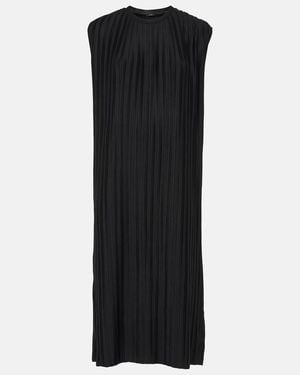 JOSEPH Plisse Jersey Midi Dress - Black