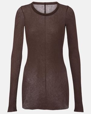 Rick Owens Cotton Jersey Top - Brown