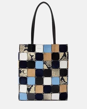 KHAITE Emma Leather And Suede Shopper - Black