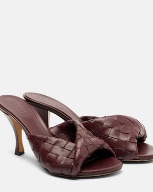 Bottega Veneta Blink 80 Intrecciato Leather Mules - Brown