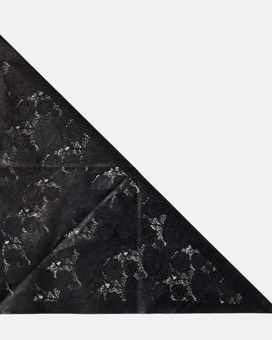 Magda Butrym Floral Perforated Leather Scarf - Black