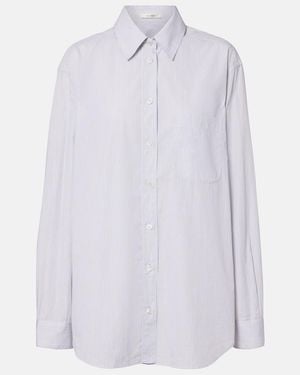 The Row Camisa Gavina De Popelin De Algodon A Rayas - Blanco