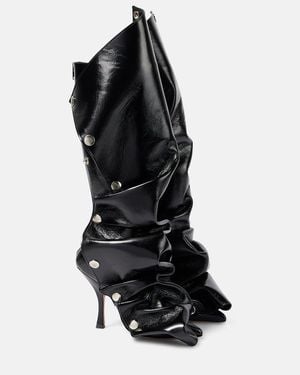 Y. Project Snap 100 Leather Knee-High Boots - Black