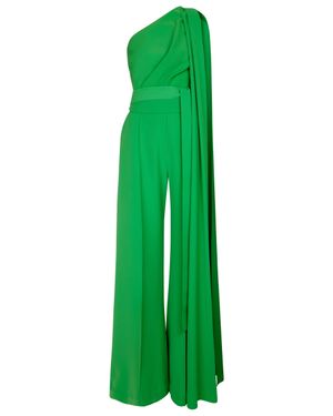 Elie Saab One-Shoulder Jumpsuit aus Crêpe - Grün