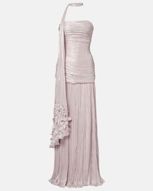 Marmar Halim Vestido De Fiesta Dayana Fruncido - Morado