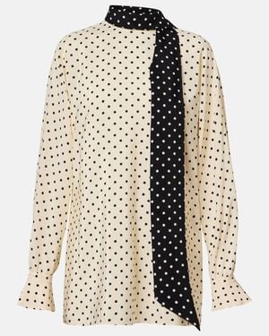 Valentino Plusdepois Silk Crepe De Chine Blouse - Natural