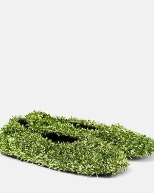 Dries Van Noten Glove Glitter Ballet Flats - Green